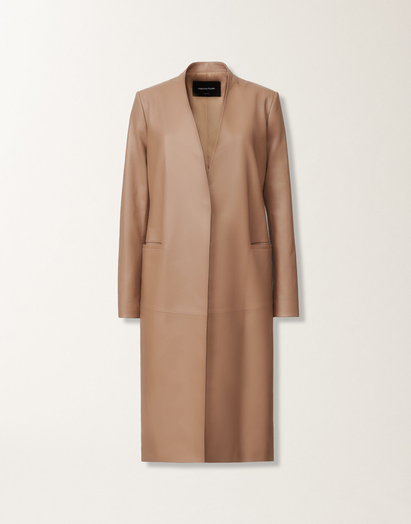 Long nappa leather jacket 1