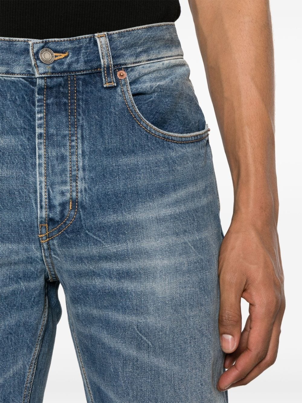 low-rise straight-leg jeans - 10