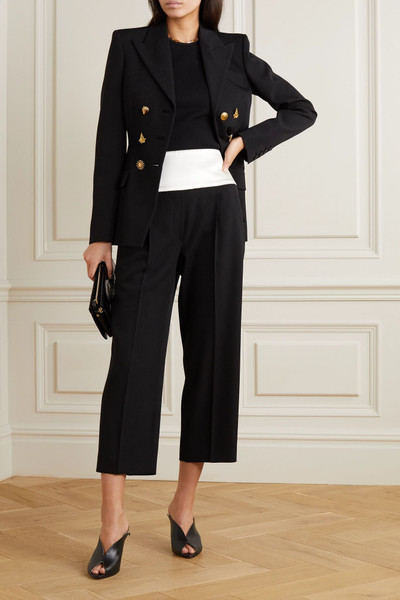 Givenchy Cropped satin-trimmed grain de poudre wool pants outlook