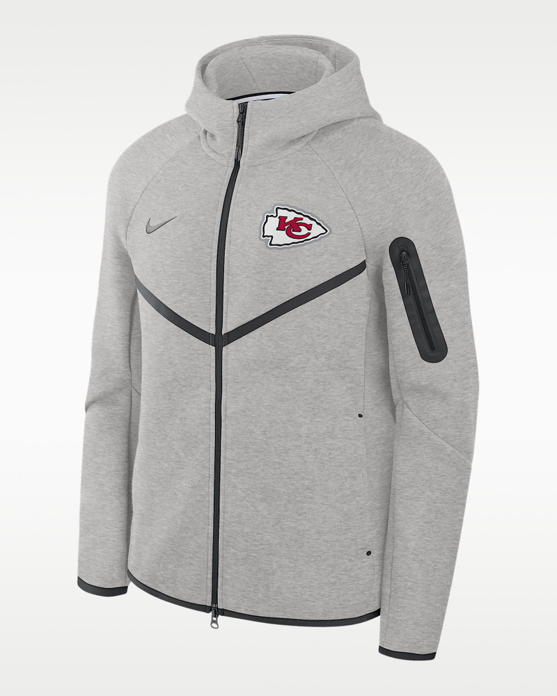 Kansas City Chiefs Tech Fleece Windrunner Men's Nike NFL Full-Zip Hooded Jacket 1