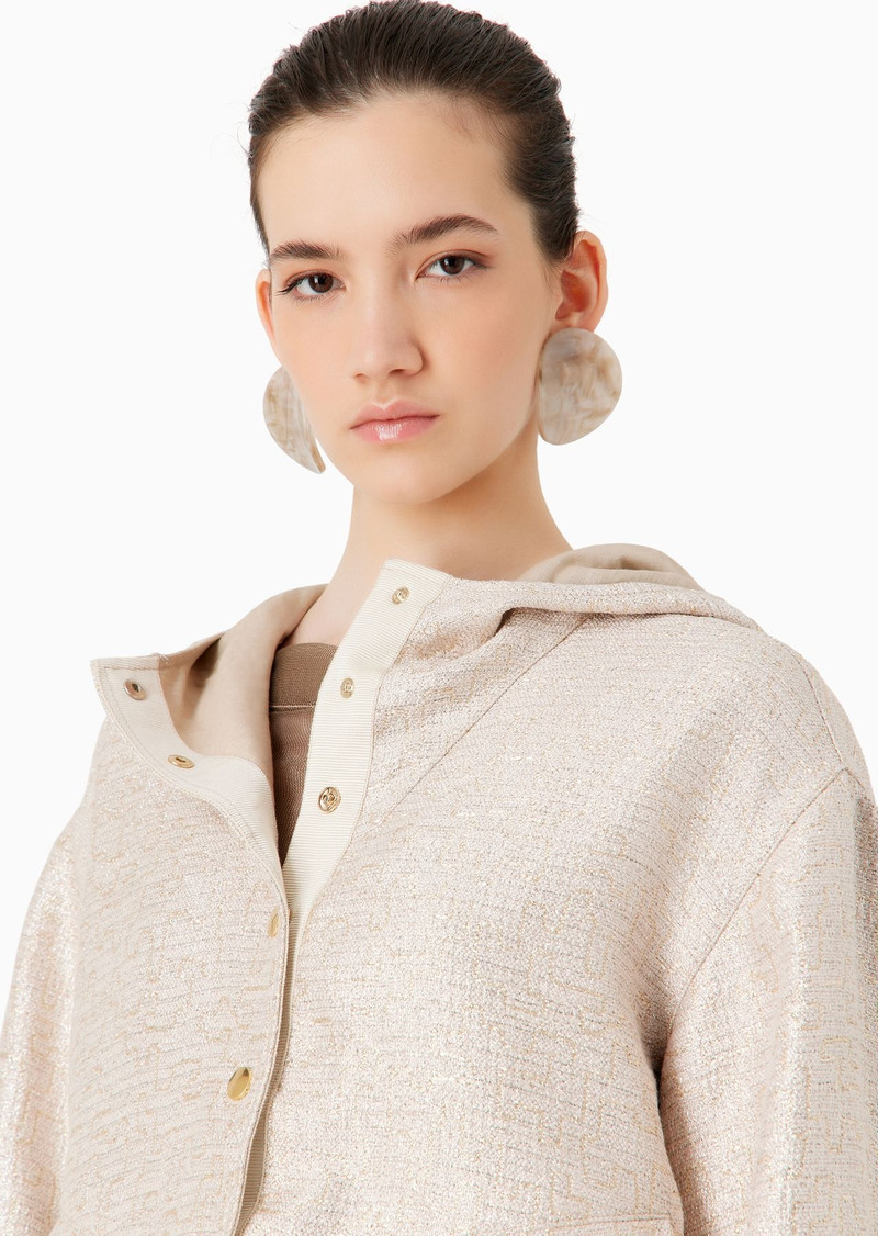 Lurex tweed hooded short blouson 5