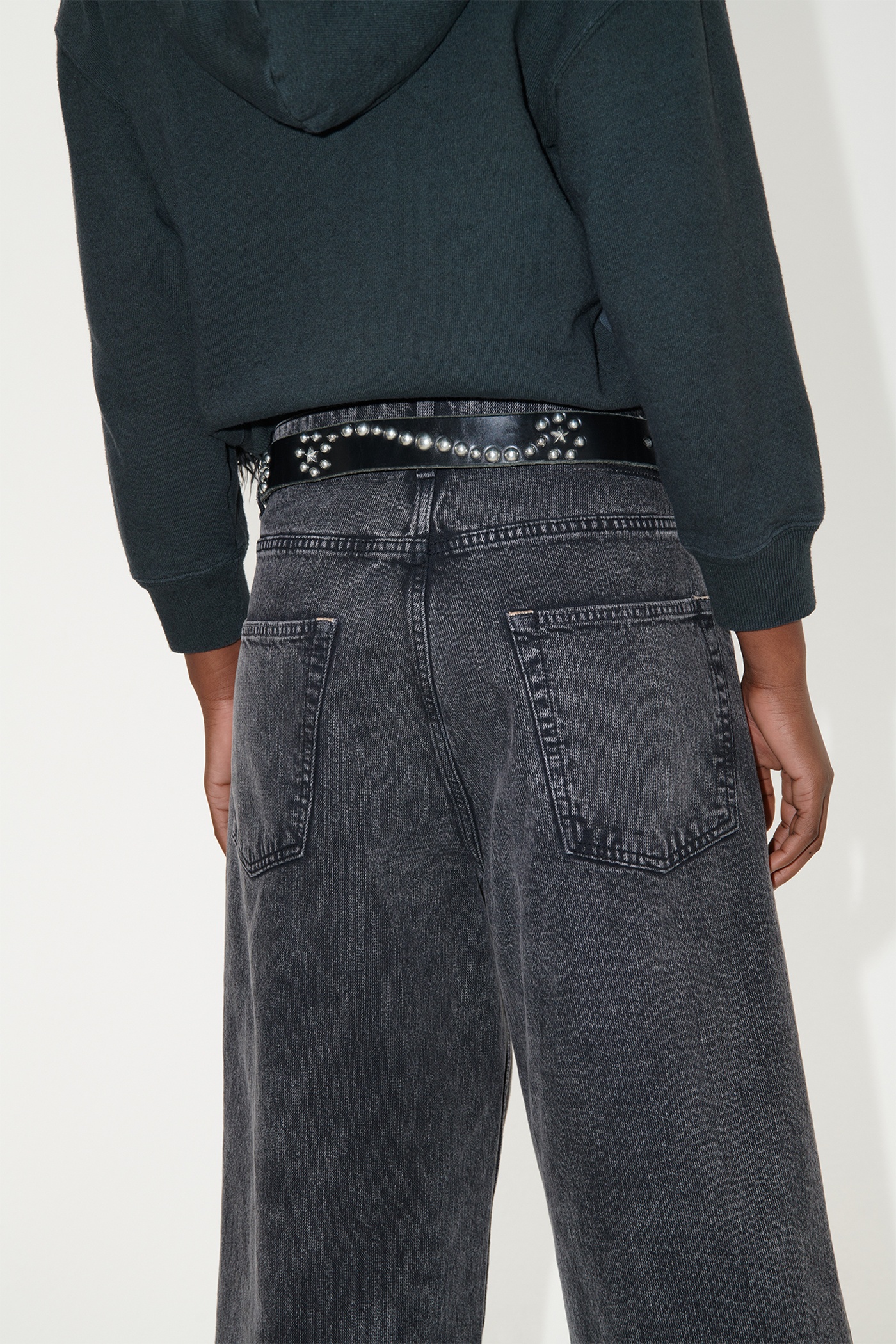 Half Cut Overdyed Black Chain Twill - 8