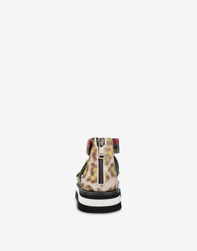 Moschino MILITARY PATCHWORK MULTI-STRAP SANDALS outlook