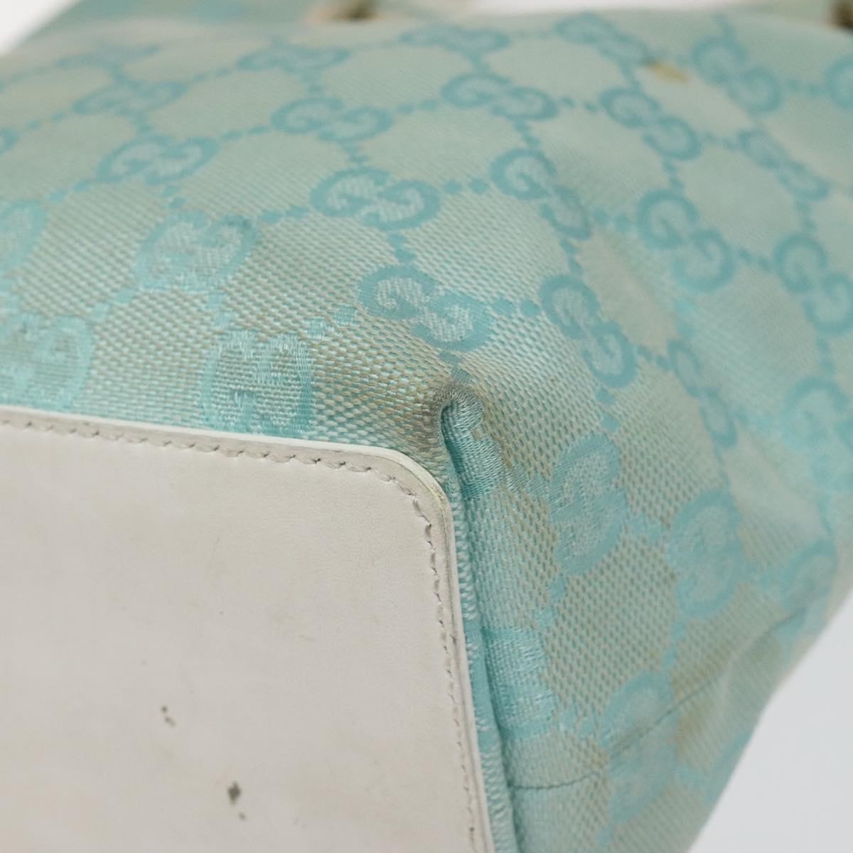 GUCCI GG Canvas Tote Bag Light Blue Gold 002 002 - 15