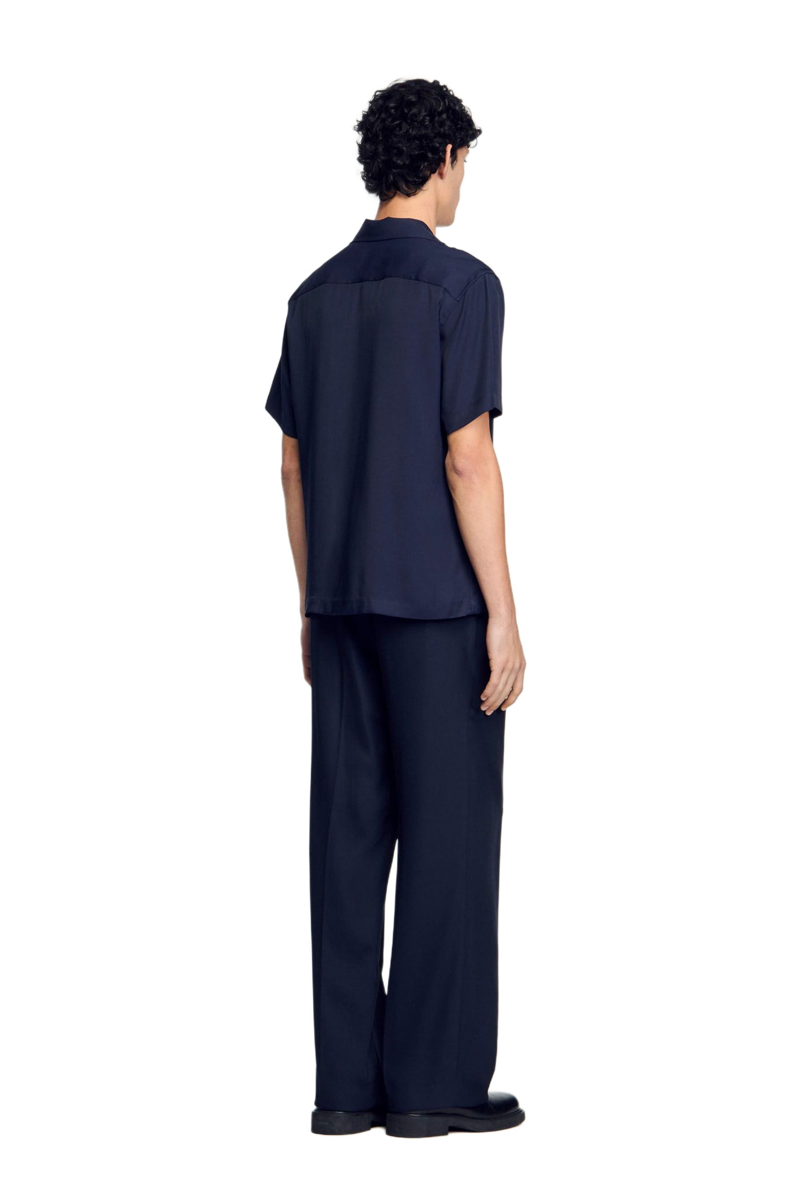 SANDRO Shark collar shirt in Midnight Blue at Nordstrom - 2