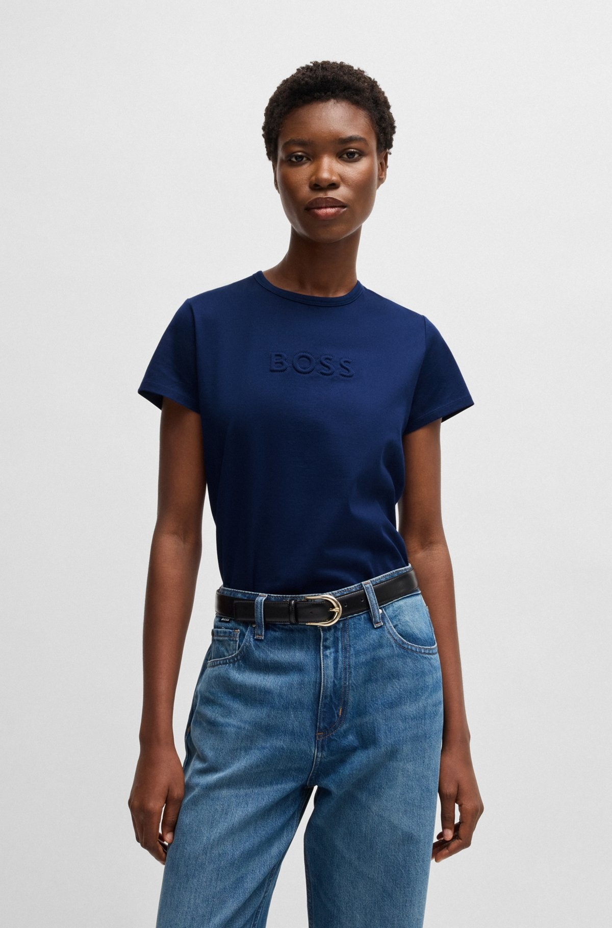 MERCERIZED-COTTON T-SHIRT WITH LOGO DETAIL - 2