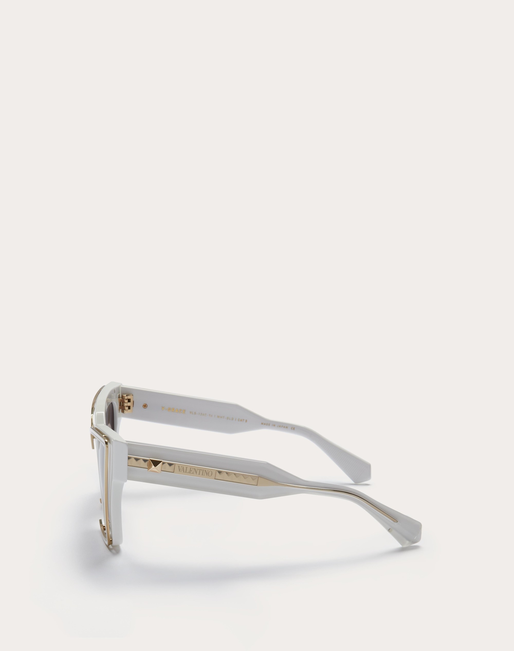 V - GRACE OVERSIZED CATEYE ACETATE  FRAME WITH TITANIUM DETAILS - 3