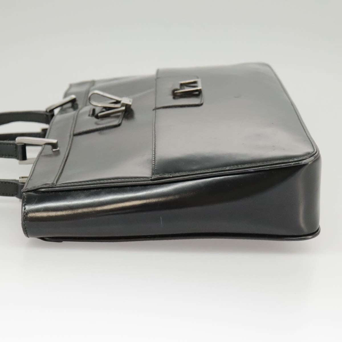 GUCCI Tote Bag Patent Leather Black Silver 002 002 - 7