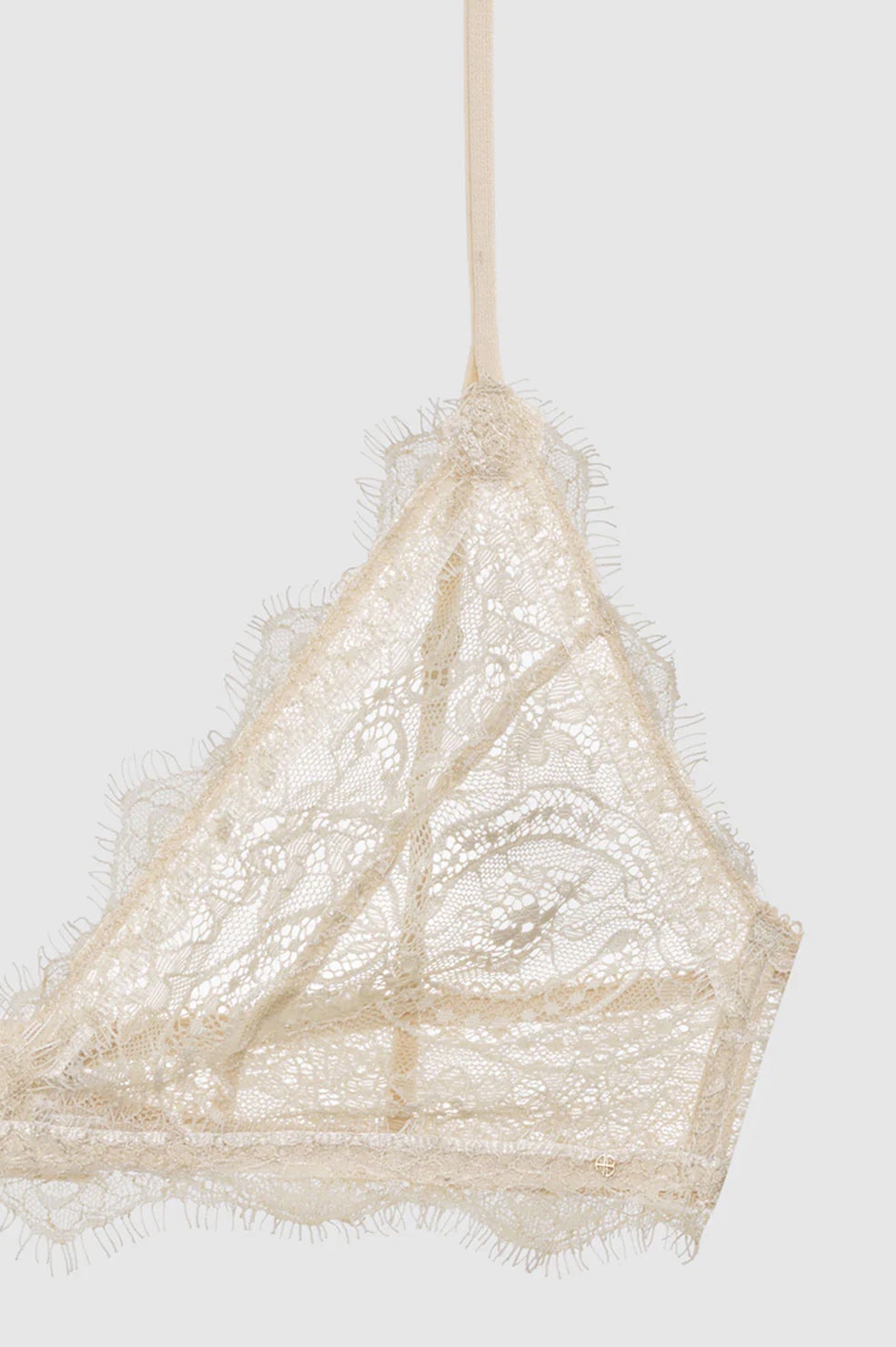 Lace Bra With Trim - Nude - 4