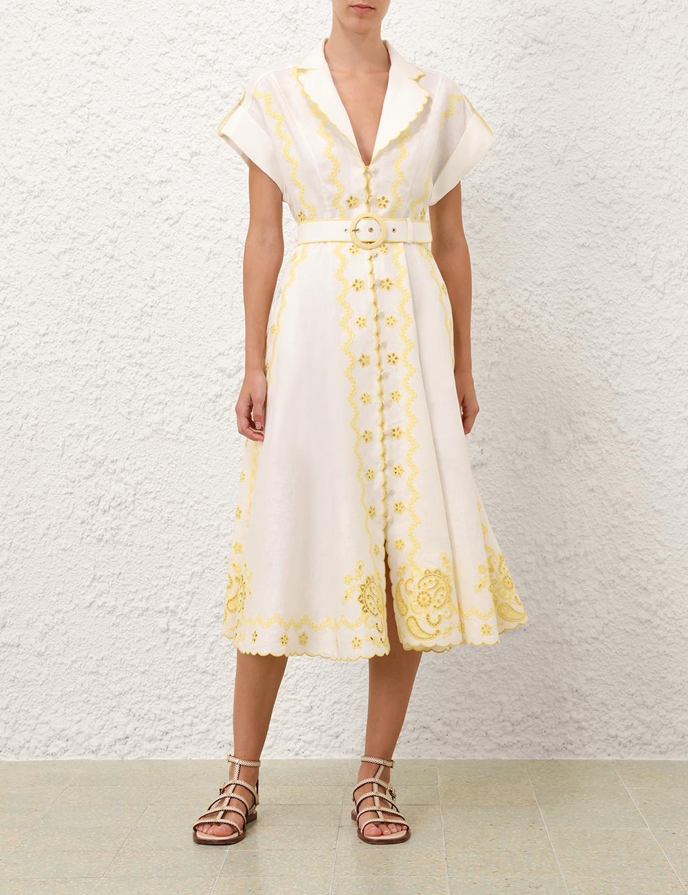 LUCKY EMBROIDERED MIDI DRESS - 2