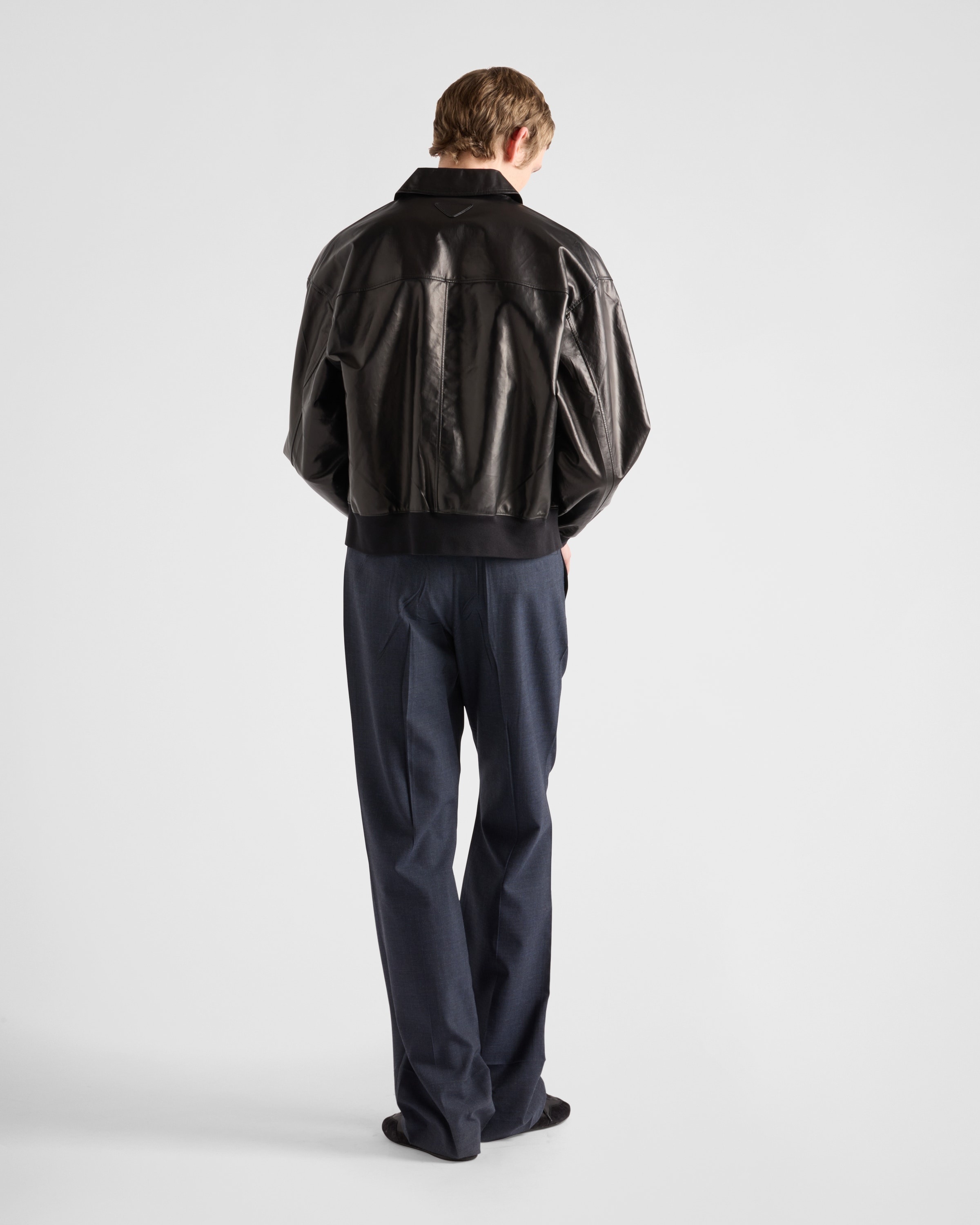 Leather bomber jacket - 5