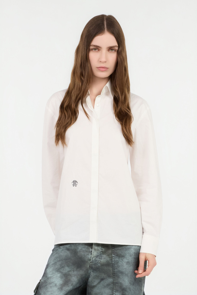 White Cotton Shirt with Monogram RC 3