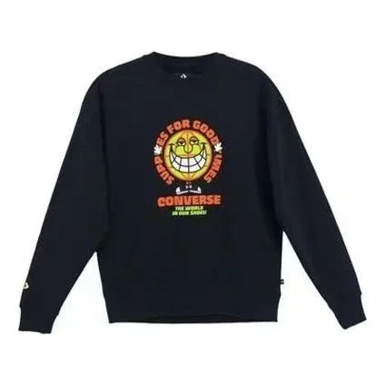 Converse GOOD TIMES Graphic Pullover Crew Sweatshirt 'Black' 10022318-A01 - 1