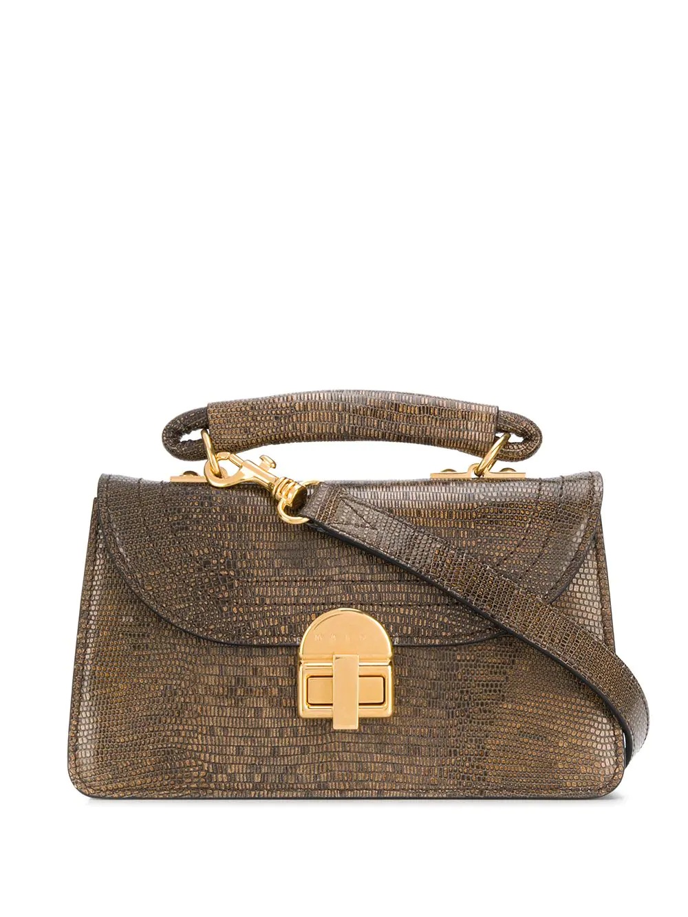 lizard skin effect crossbody bag - 1