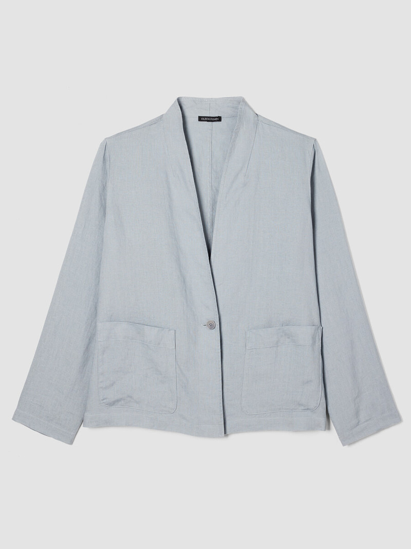 Organic Linen High Collar Jacket 1