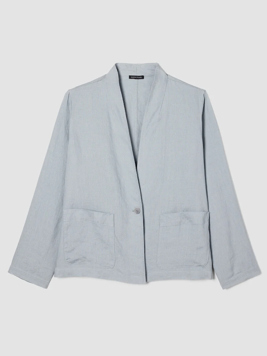 Organic Linen High Collar Jacket - 1