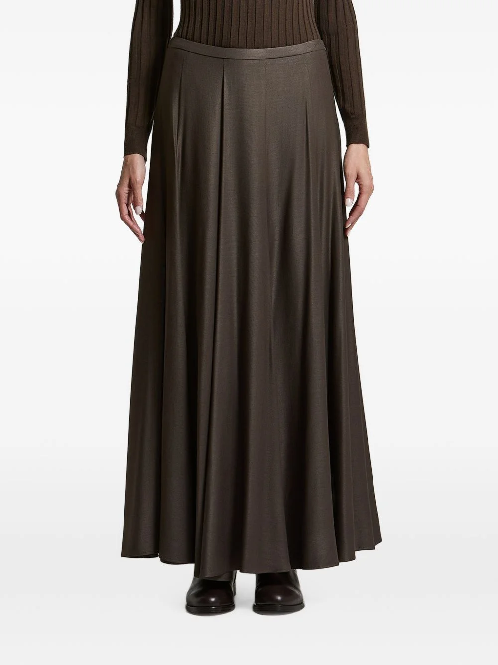 pleated A-line maxi skirt - 1