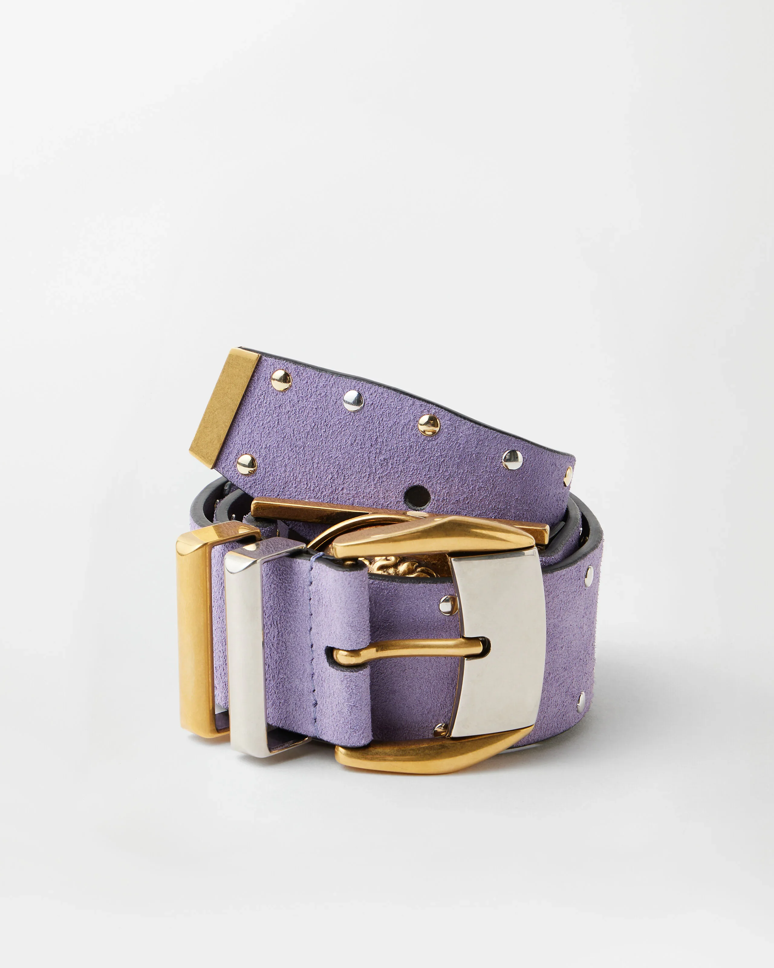 Studded Suede Belt 4 cm - 1