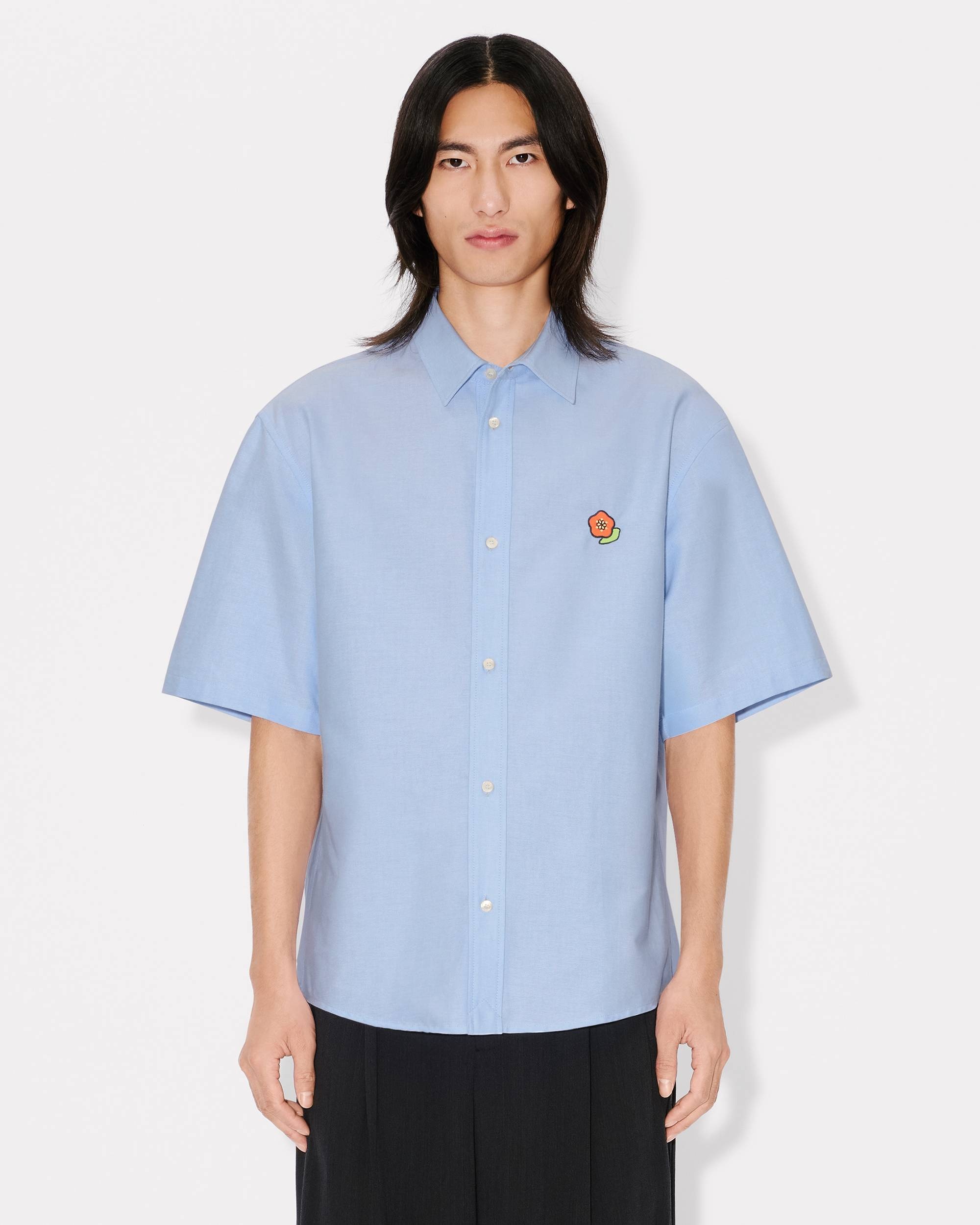 'KENZO Pop' embroidered short sleeve shirt in cotton - 3