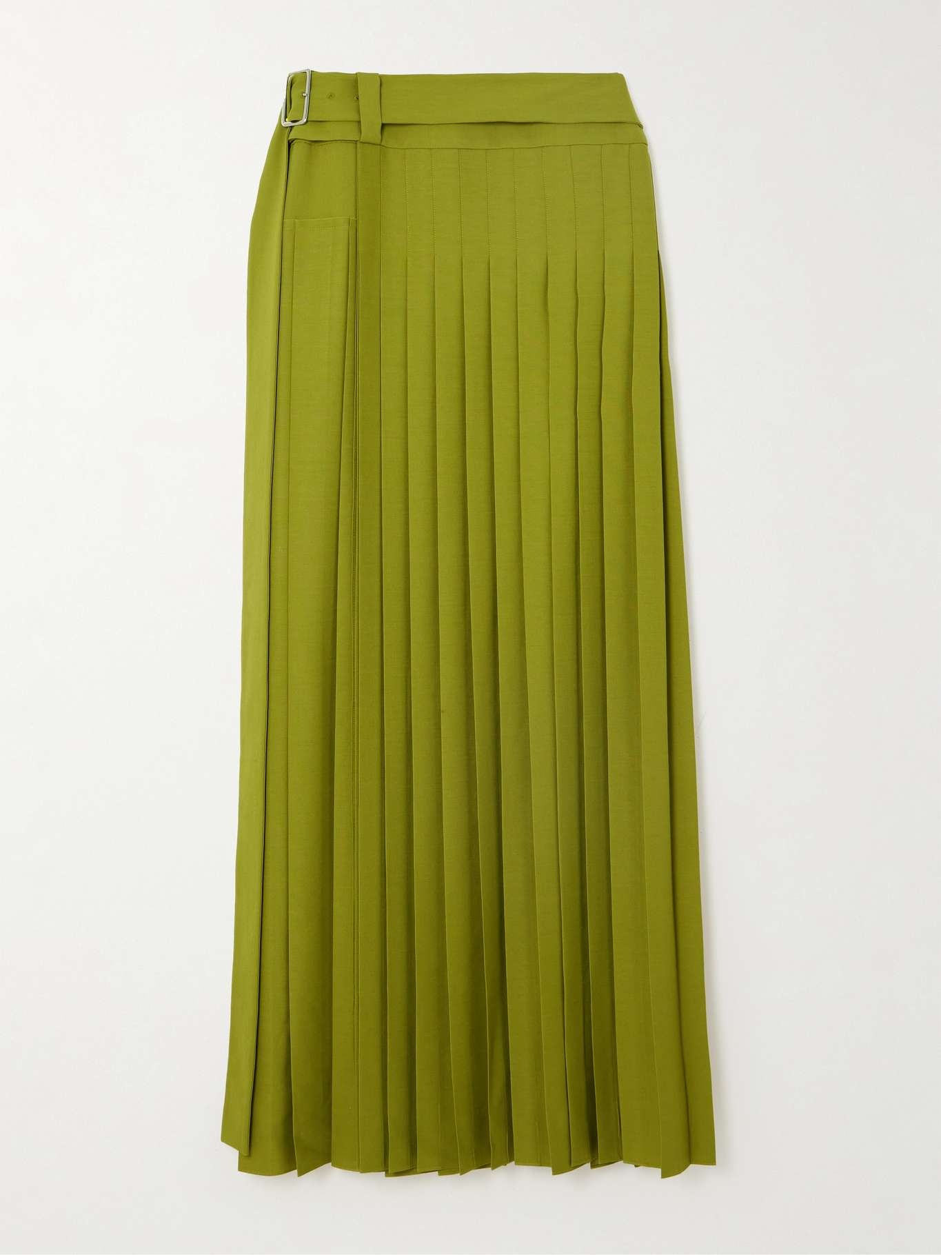 Pleated twill maxi skirt - 1