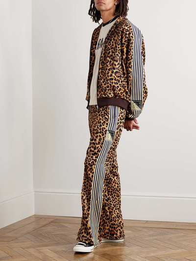 Kapital Straight-Leg Webbing-Trimmed Leopard-Print Tech-Jersey Track Pants outlook