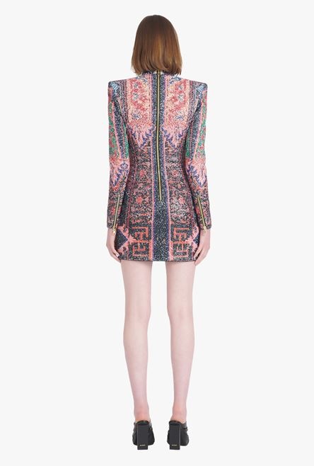 Short multicolor sequined dress - 3