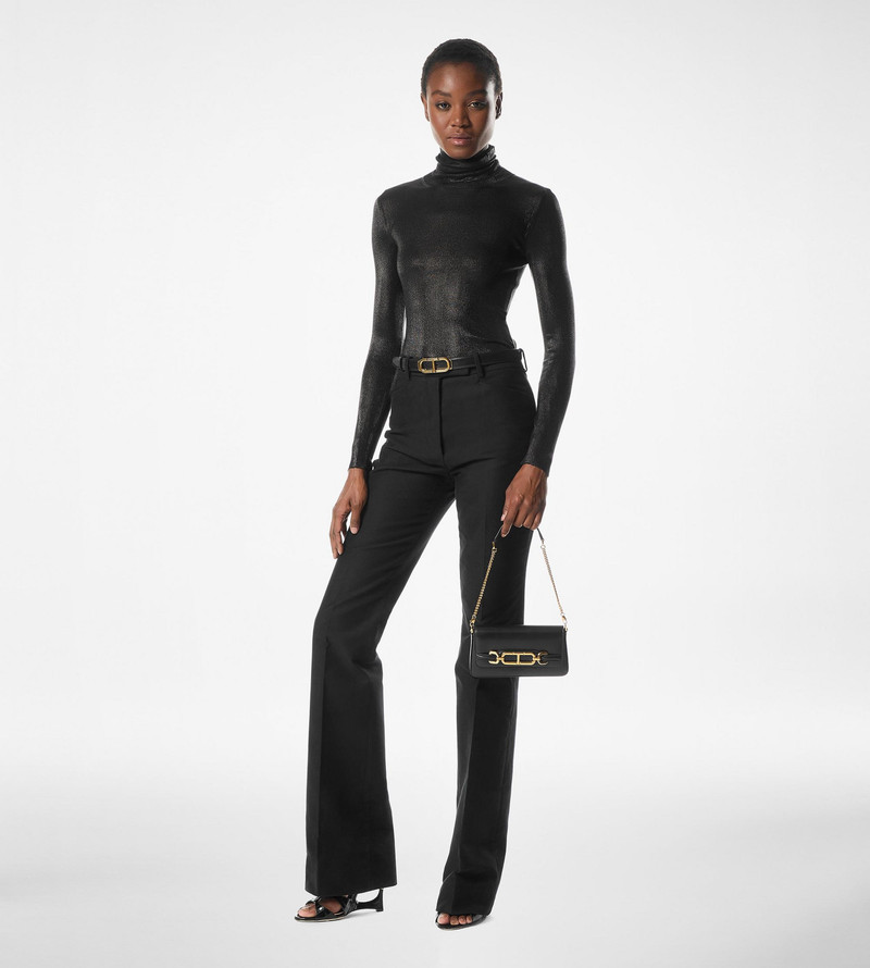 WET LOOK VISCOSE KNIT TURTLENECK TOP 3