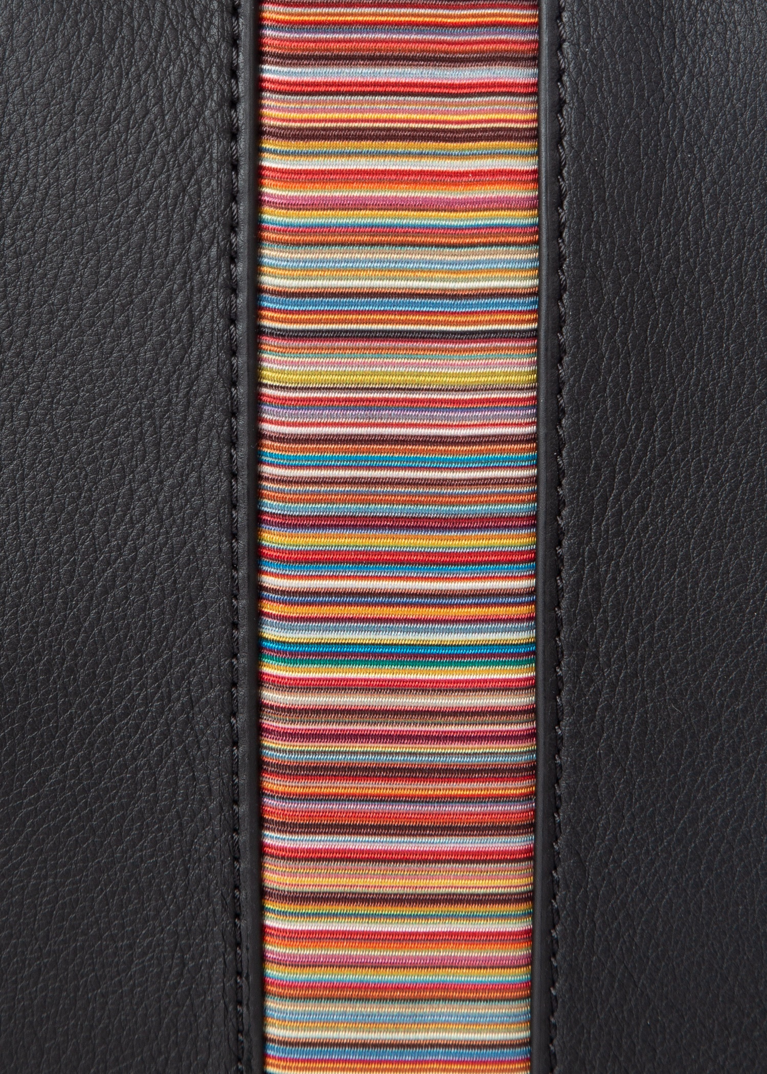 Black Leather 'Signature Stripe' Leather Business Folio - 8