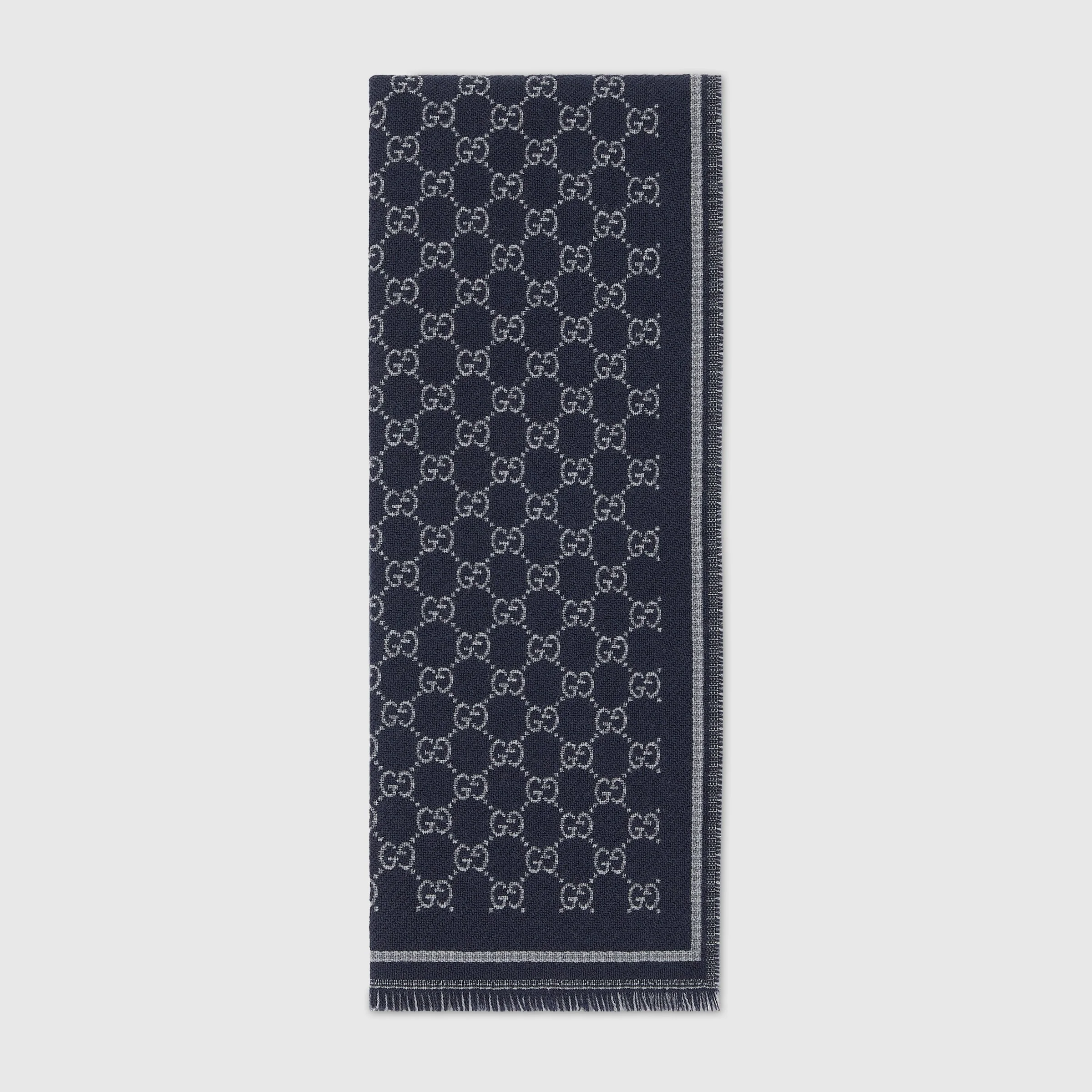 GG wool jacquard scarf - 1