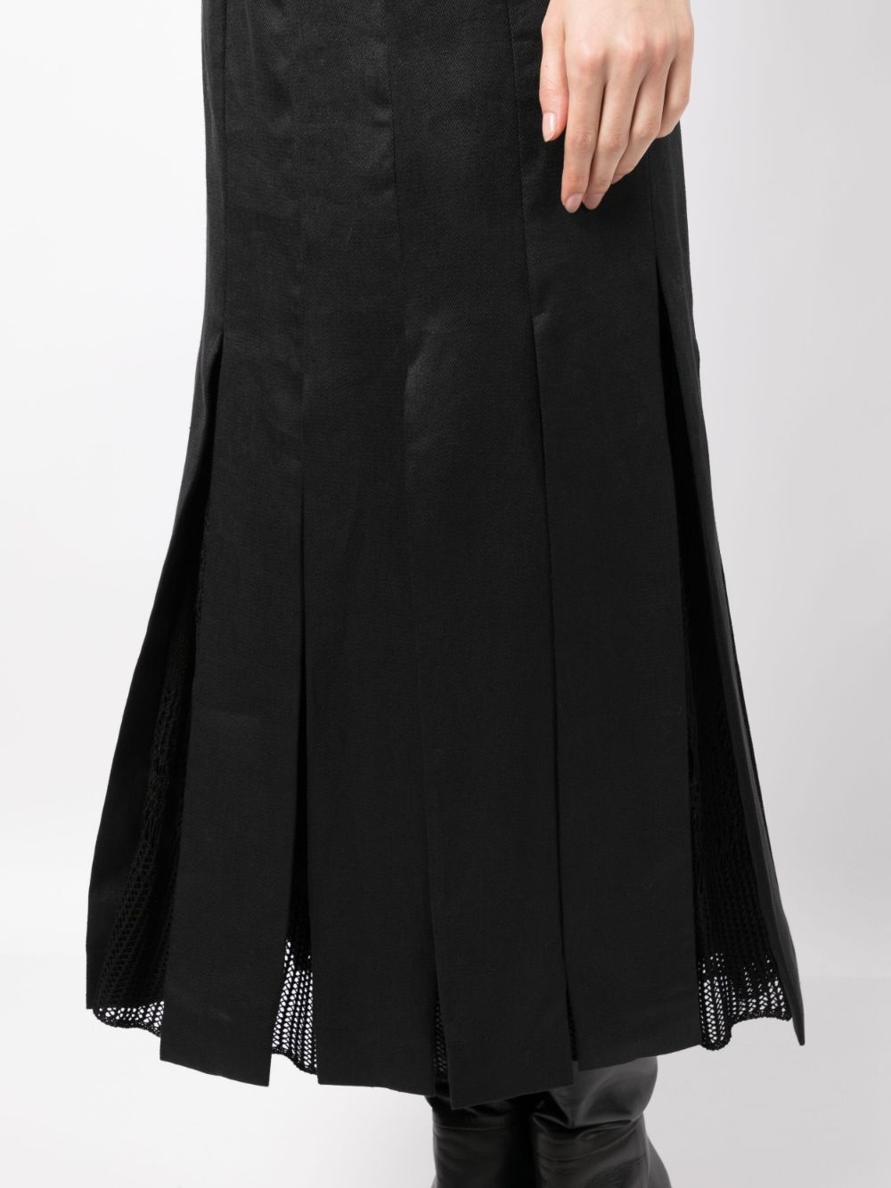 Edith pleated linen skirt - 5
