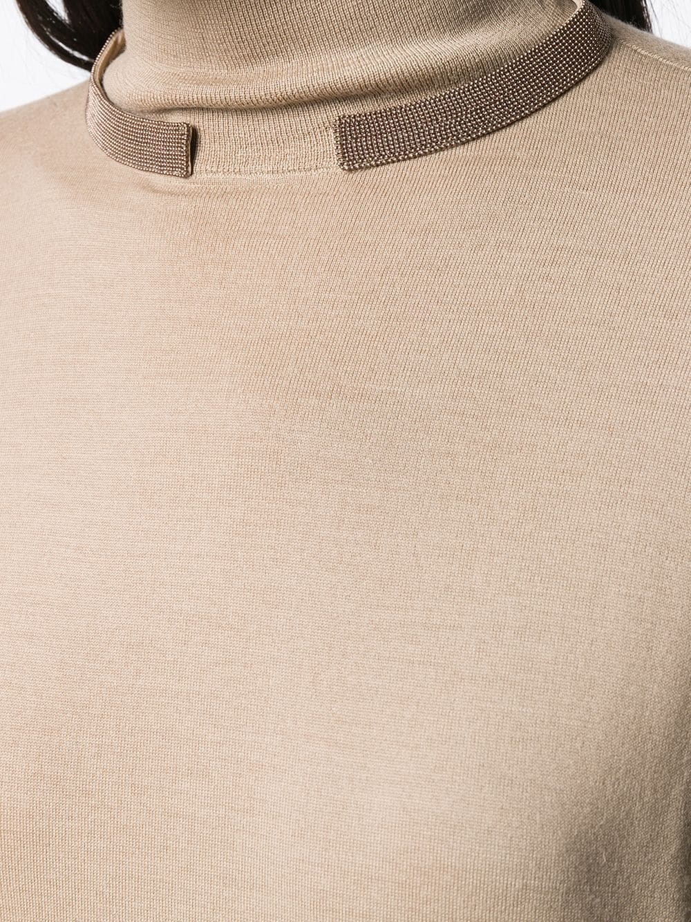 metal detail roll-neck top - 5