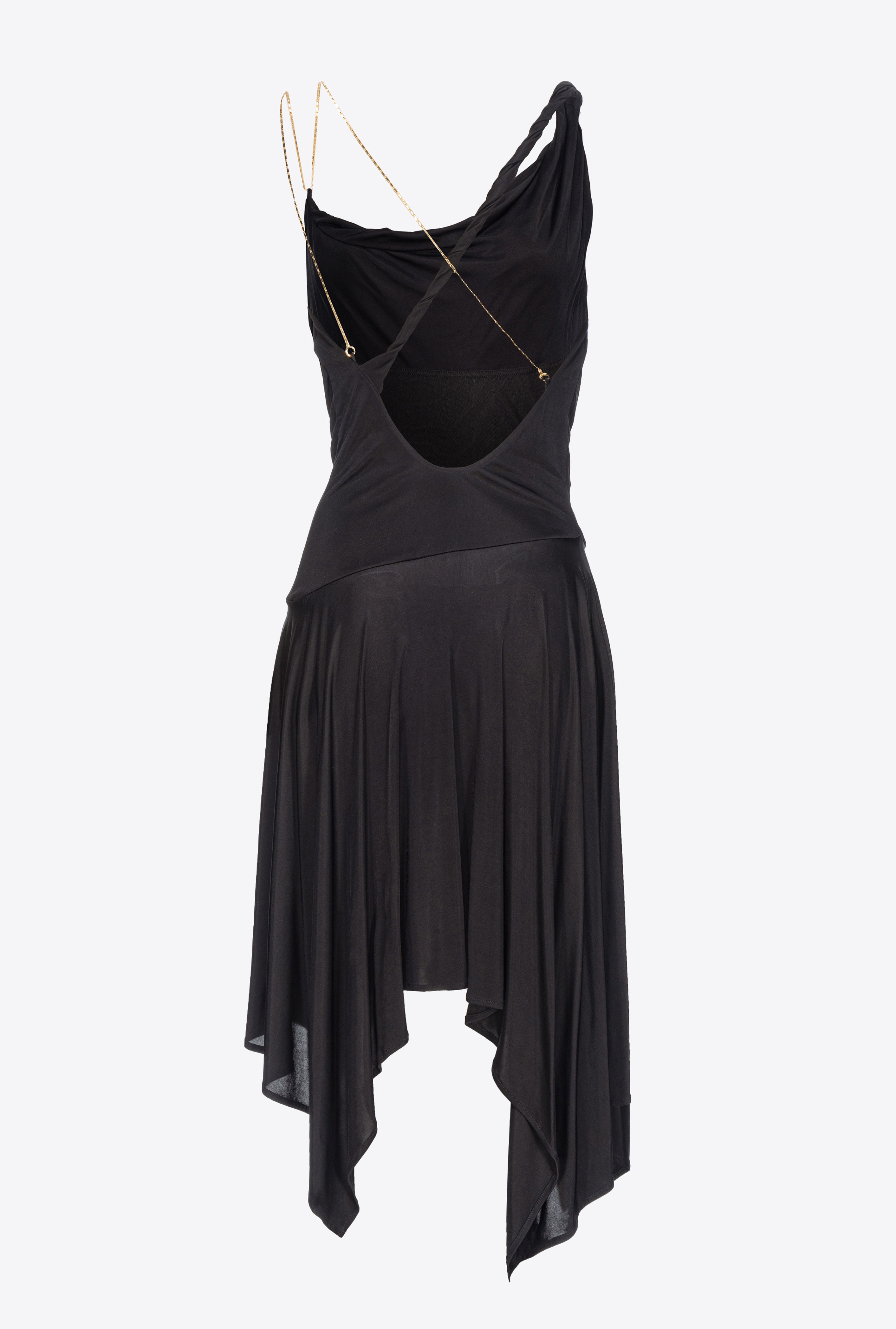 DRAPED DRESS WITH CHAIN - 7