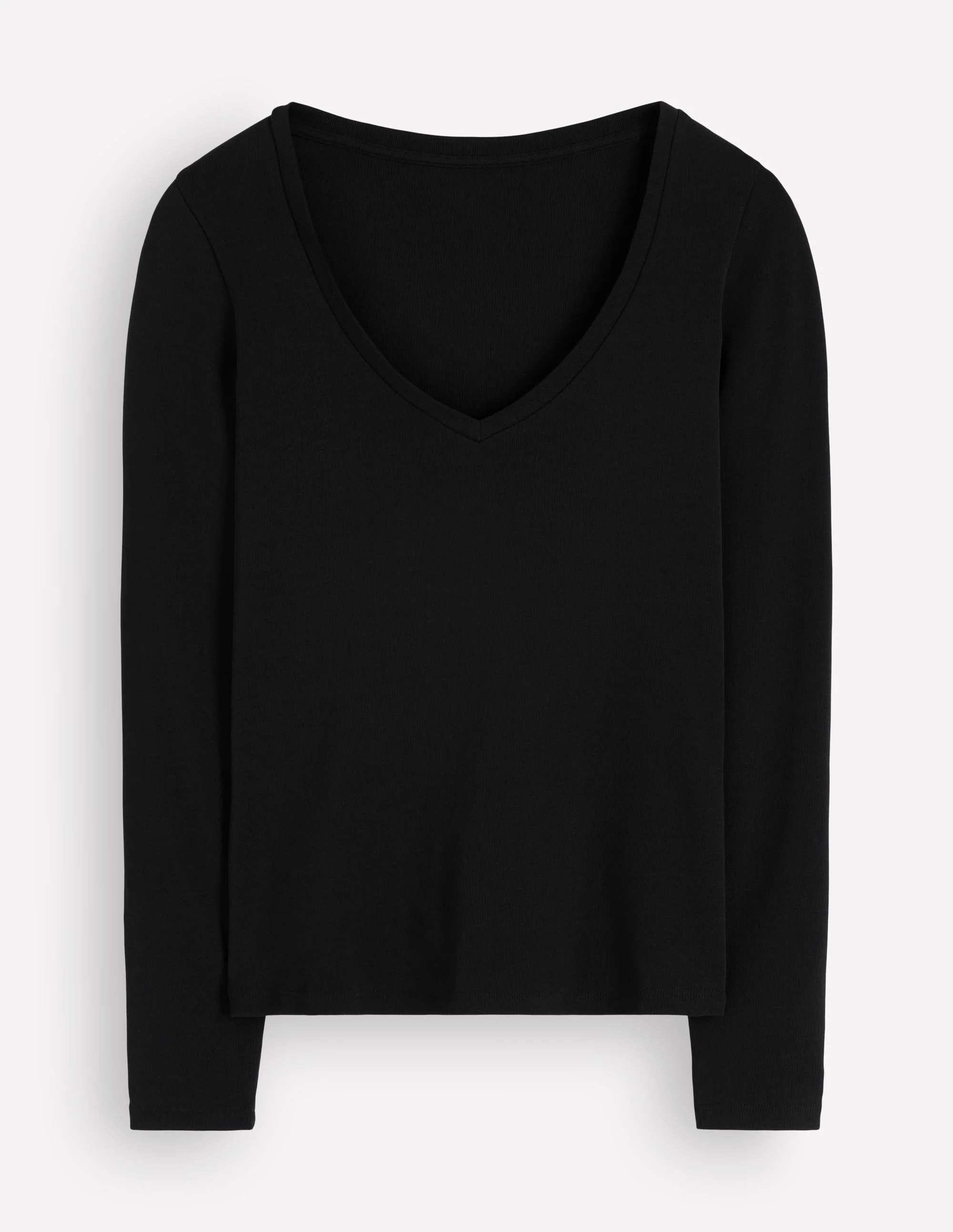 Essential V Neck Top-Black - 1
