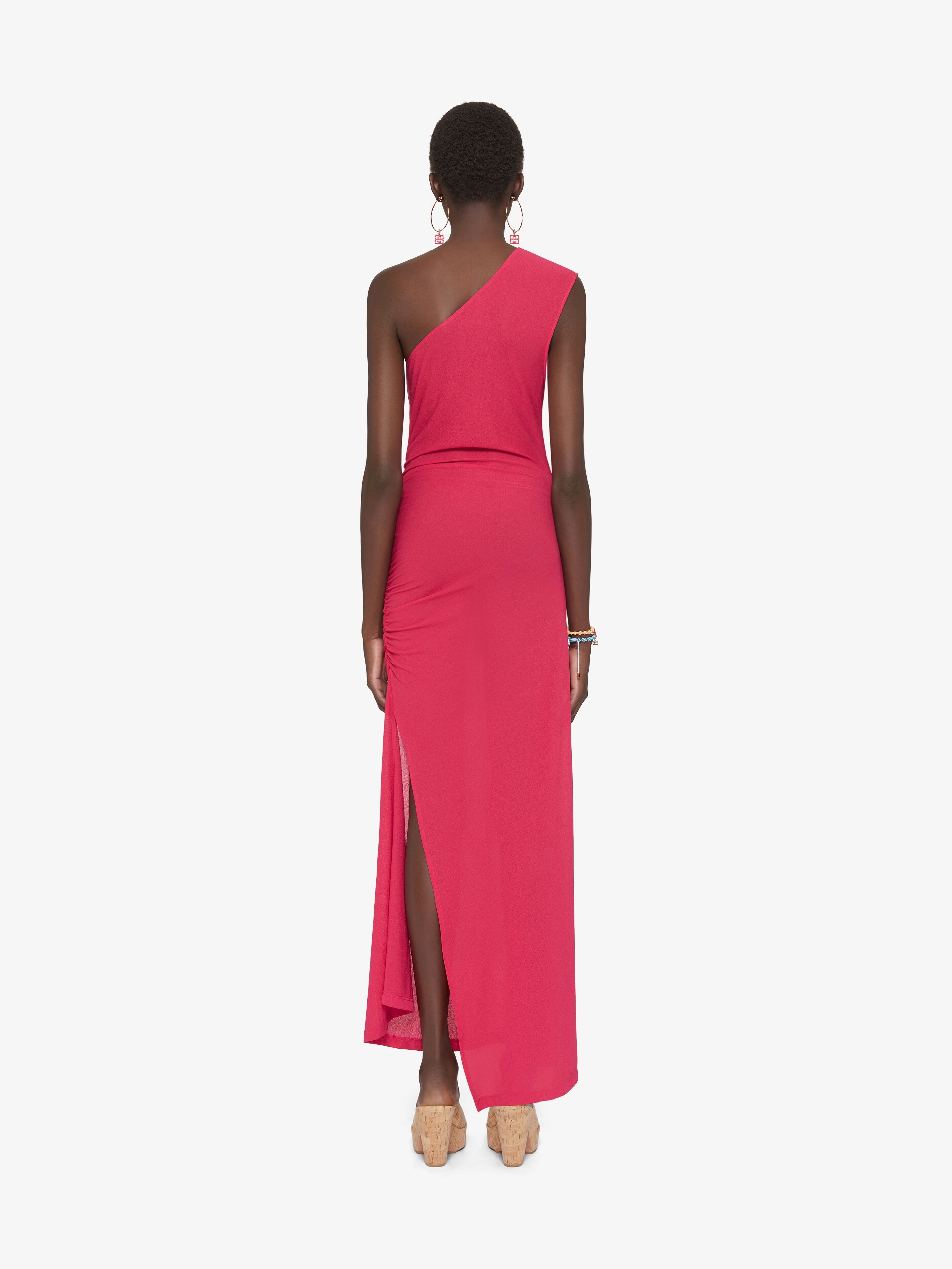 ASYMMETRIC DRAPED DRESS IN CREPE JERSEY - 4