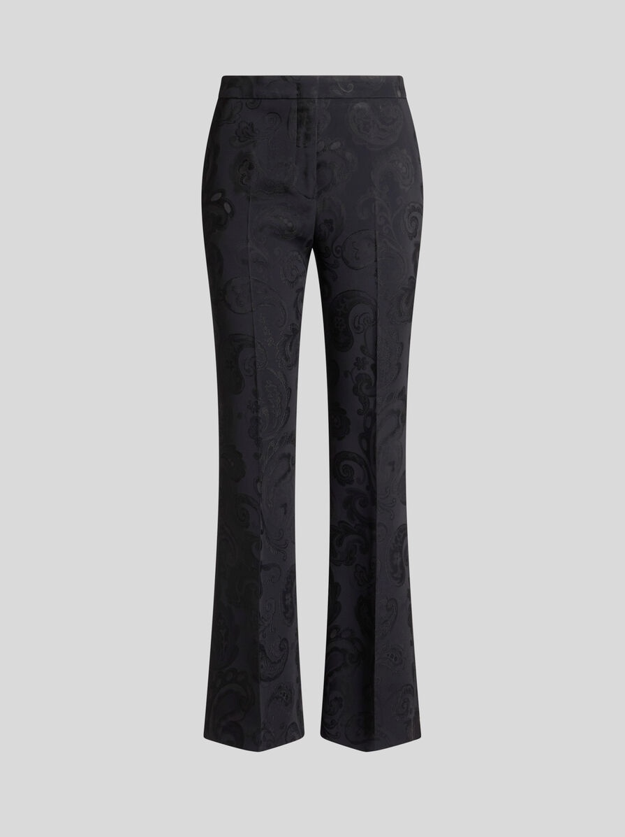 FLARED PAISLEY JACQUARD TROUSERS - 1