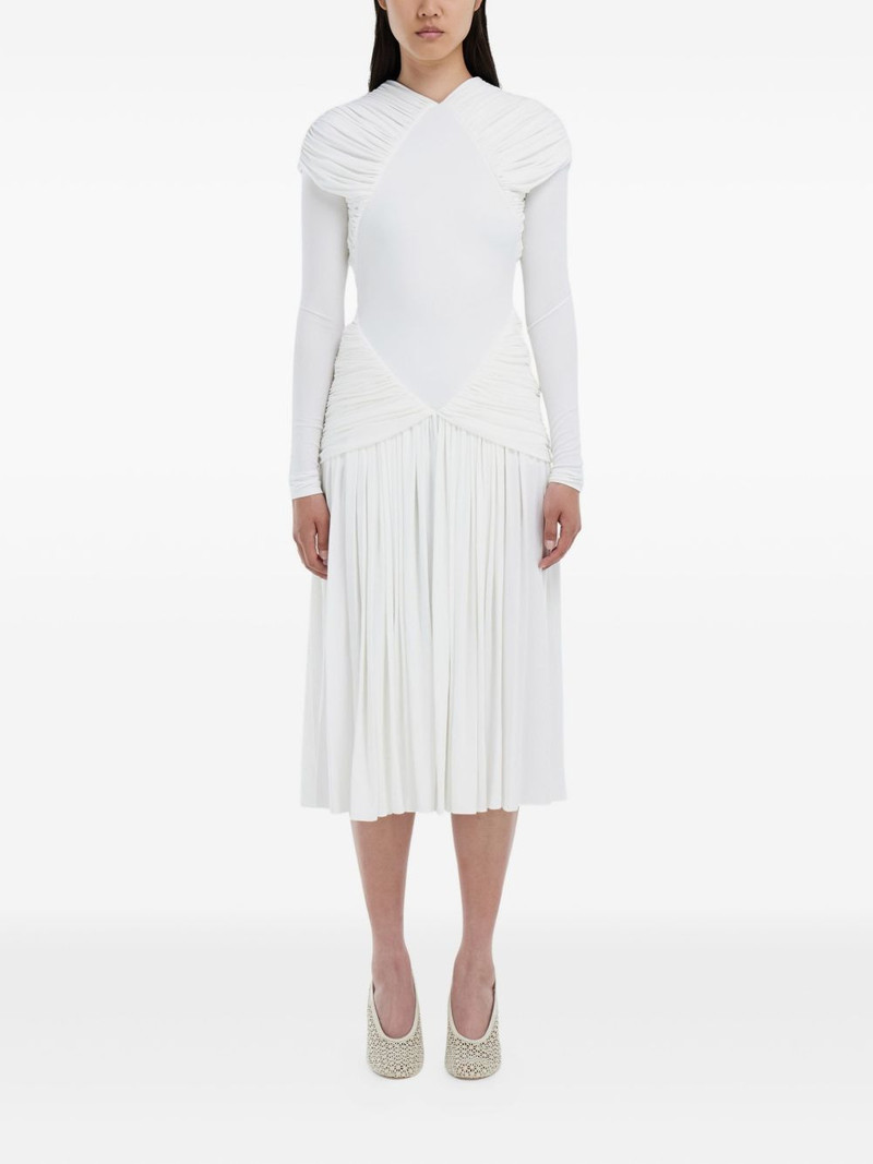 FERRAGAMO ruched long-sleeve dress outlook