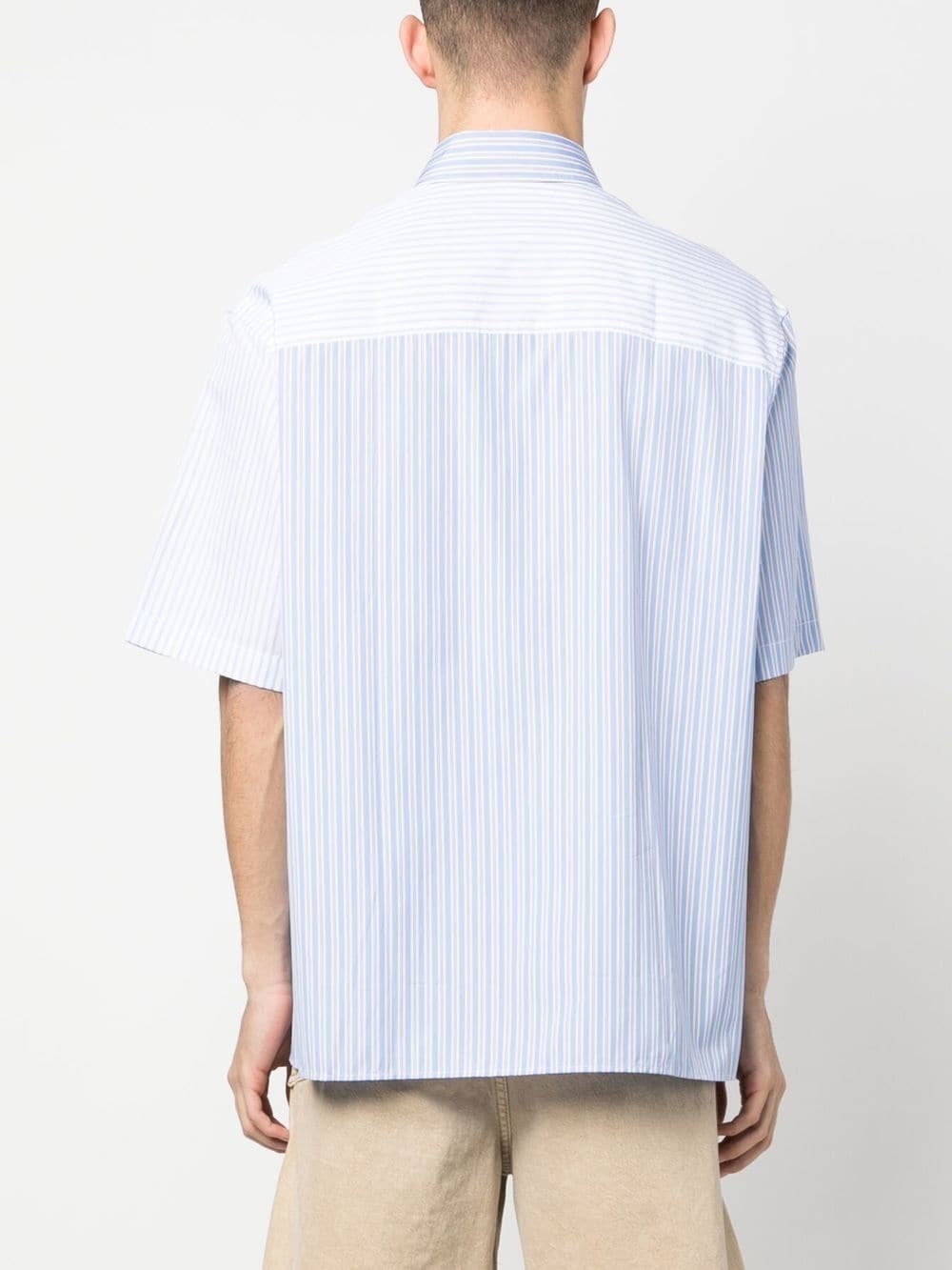 colour-block striped shirt - 4