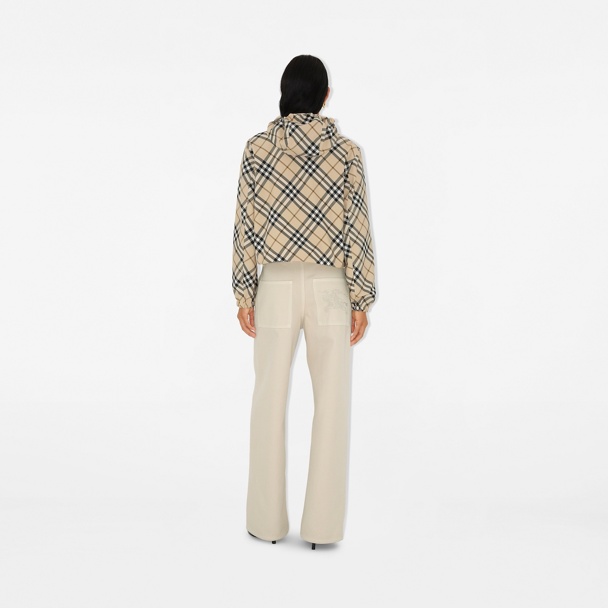Cropped Reversible Check Jacket - 5