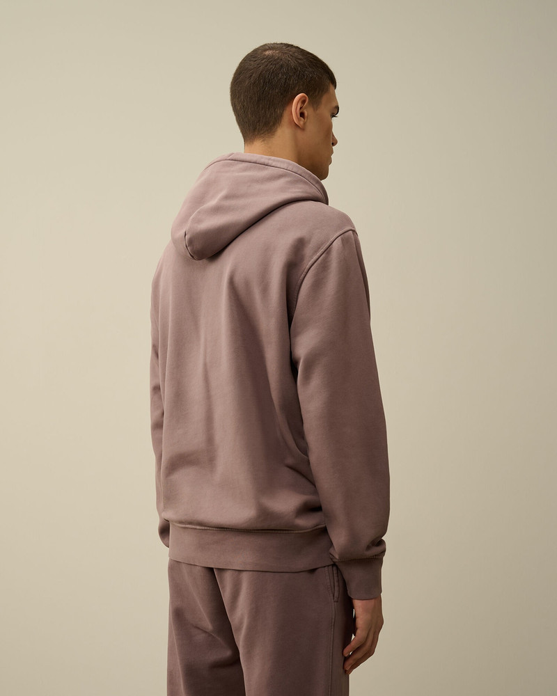 Brushed and Emerized Diagonal Fleece Logo Hooded Sweatshirt 7