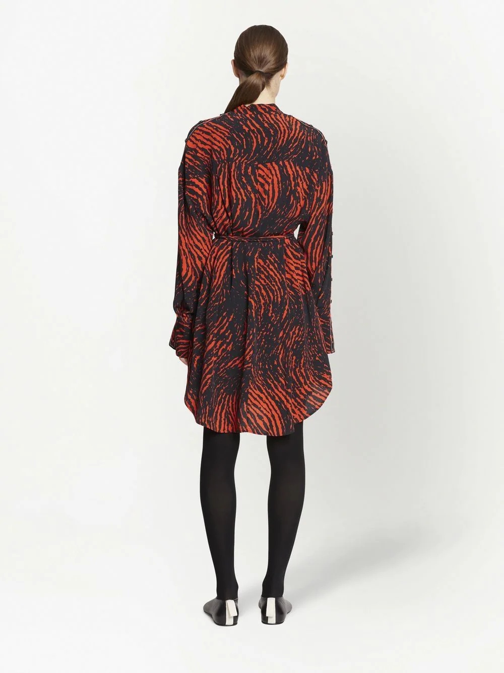 leopard-print crepe de Chine shirtdress - 4
