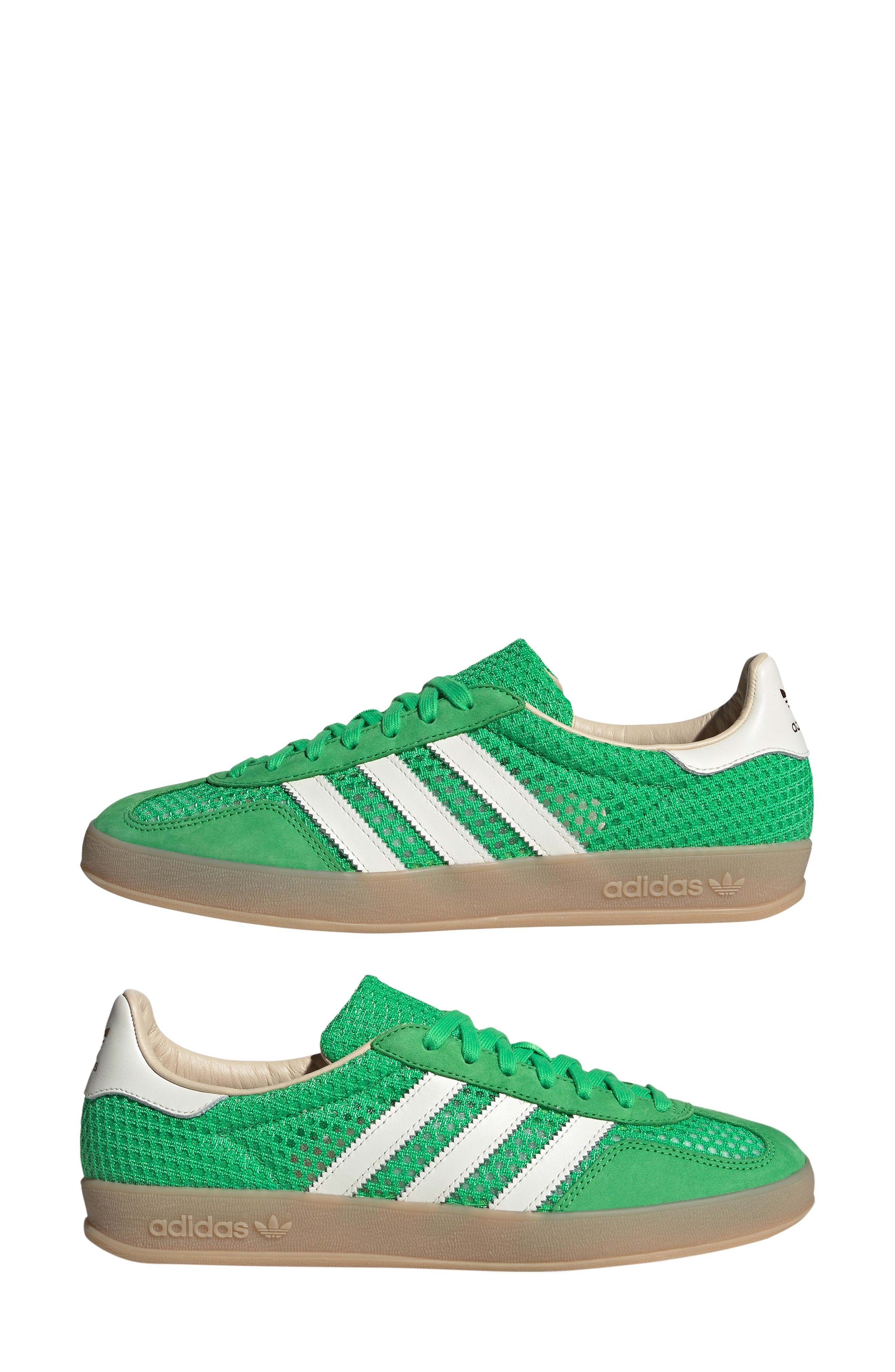 adidas Gender Inclusive Gazelle Indoor Sneaker in Energy Green/Off White/Beige at Nordstrom - 7
