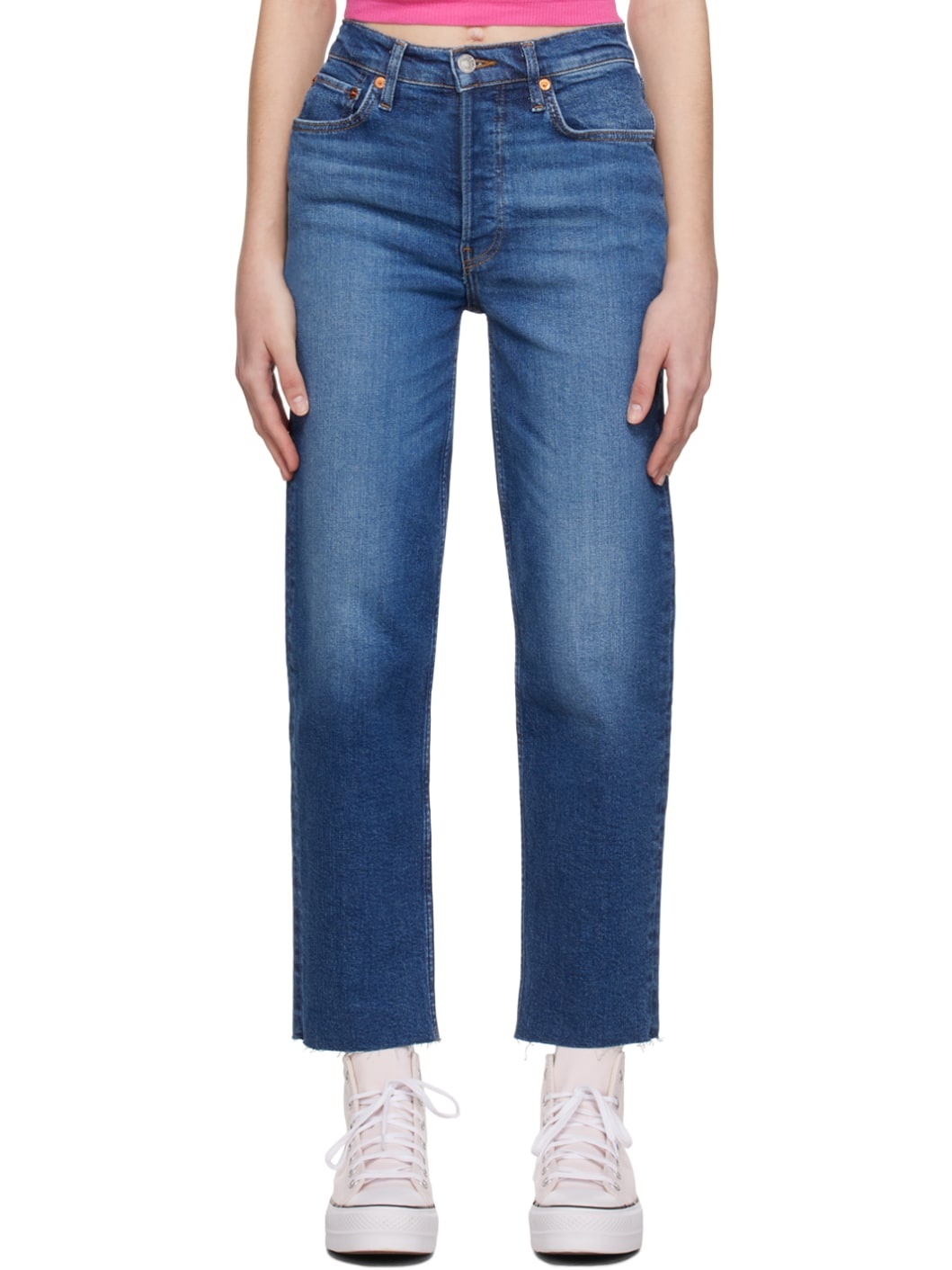 Blue 70's Stove Pipe Jeans - 1