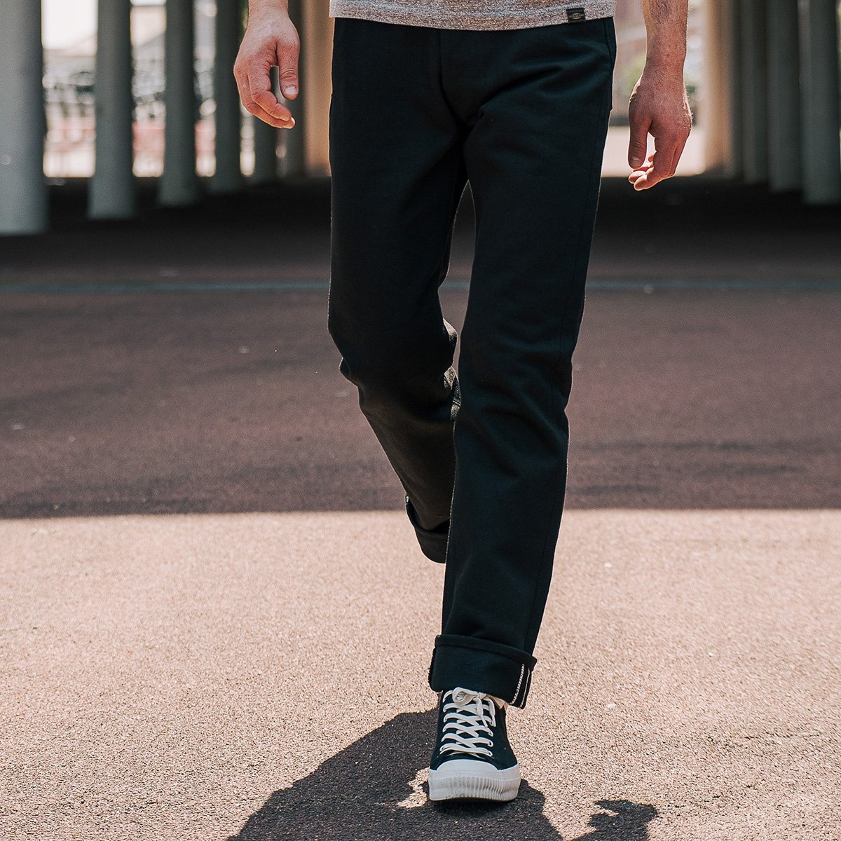 IH-888S-SB 21oz Selvedge Denim Medium/High Rise Tapered Cut - Superblack Non-Fade - 4