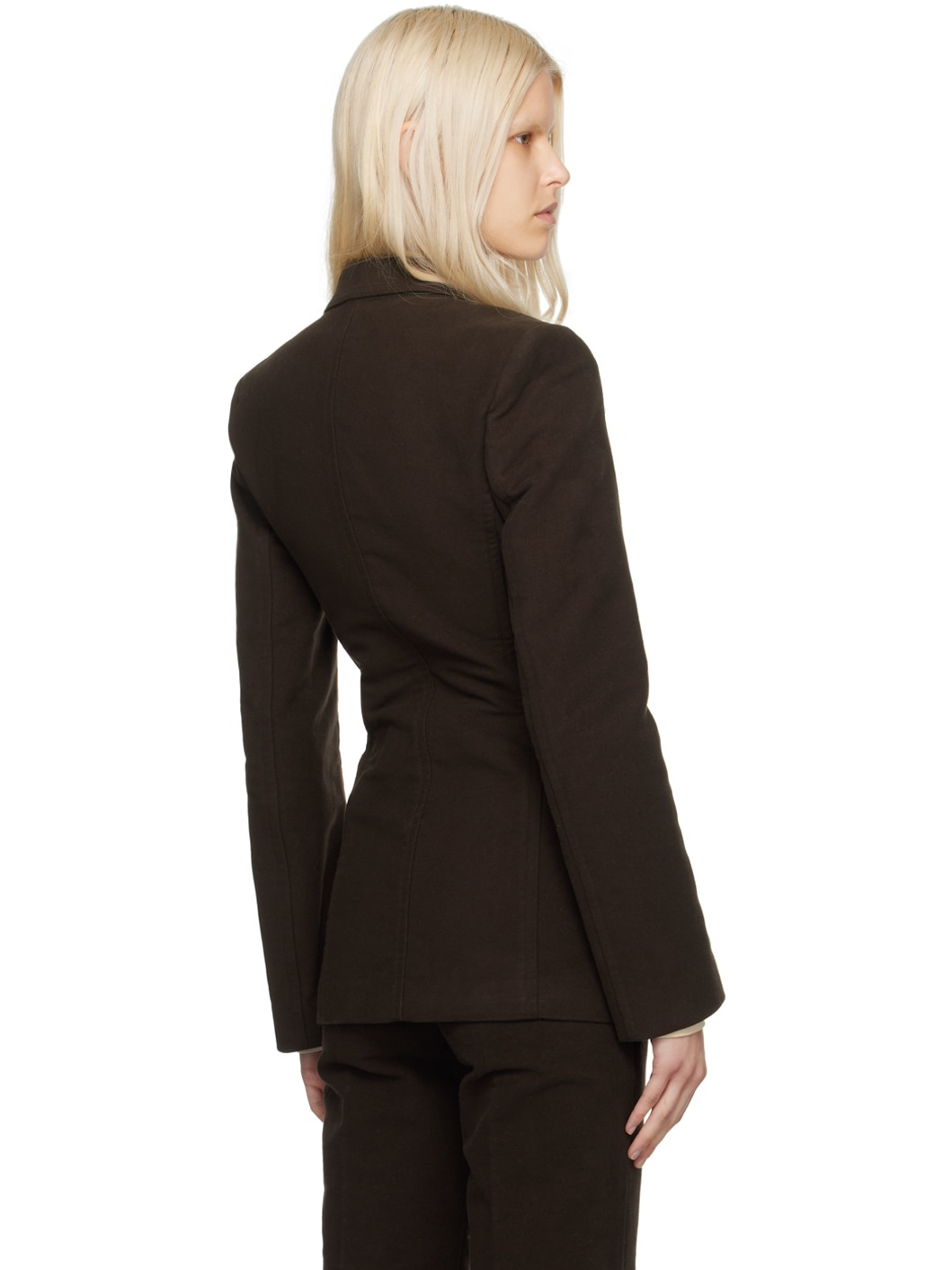 Brown Cinched Blazer - 3