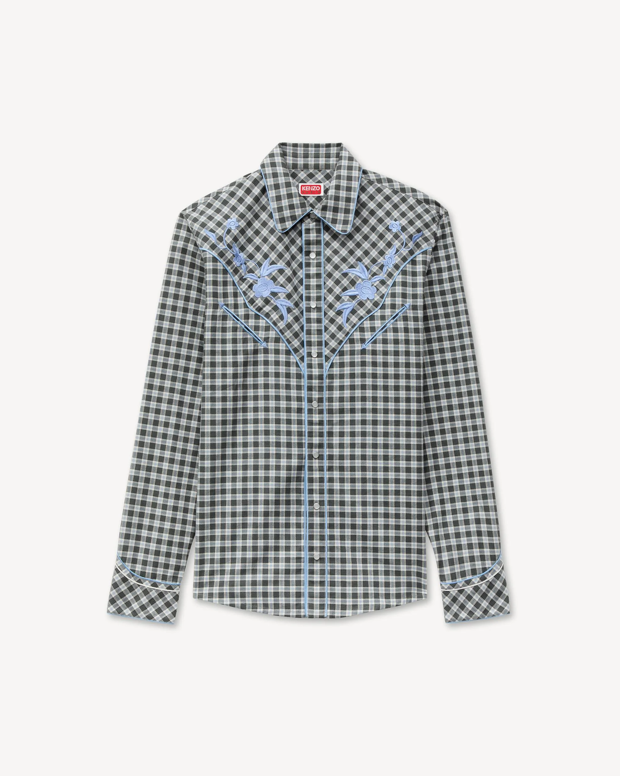 'KENZO Checks' cowboy shirt in wool cotton - 1