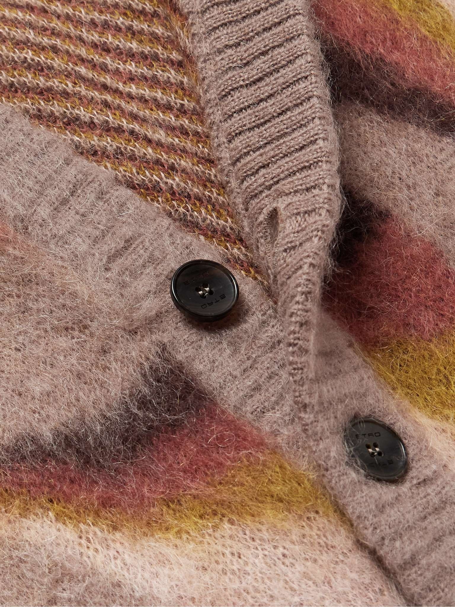 Printed Brushed Mohair-Blend Jacquard Cardigan - 5