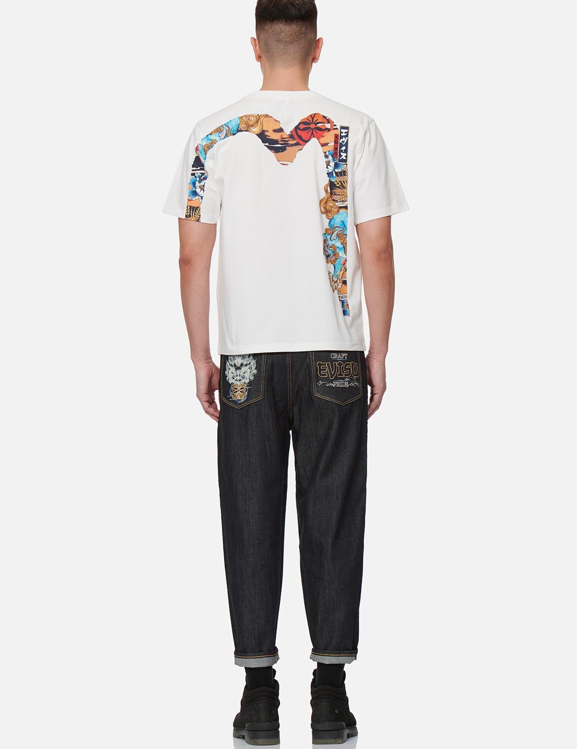 KOMAINU AND KAMON EMBROIDERED BALLOON DENIM JEANS - 5