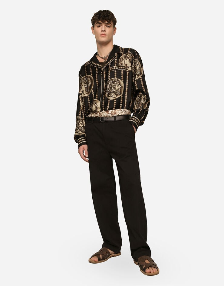 Coin print silk twill shirt - 5