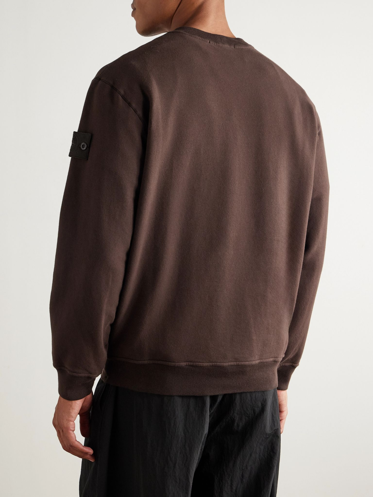 Ghost Logo-Appliquéd Organic Cotton-Jersey Sweatshirt Brown - 4