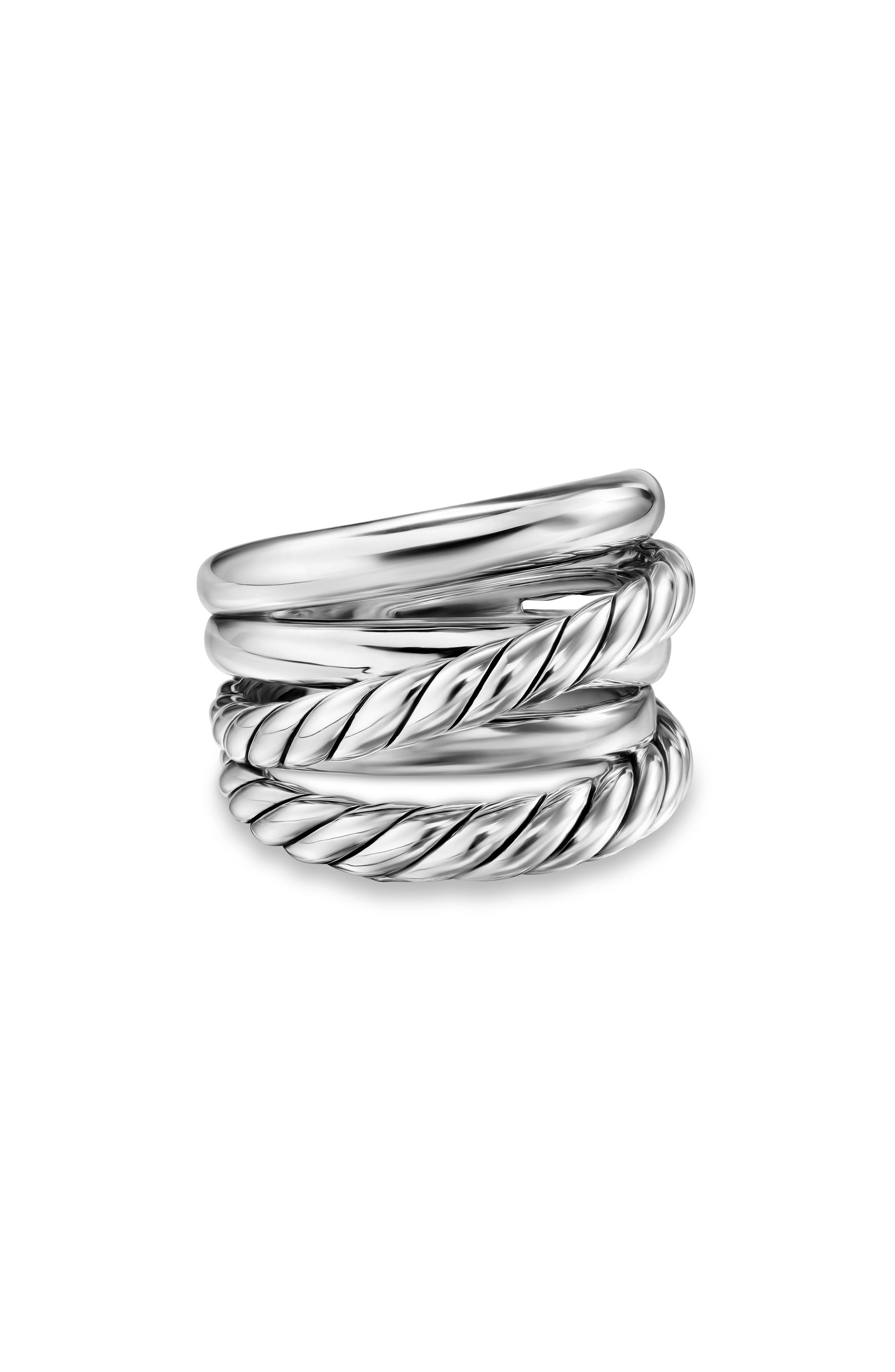 David Yurman Crossover Five Row Ring in Sterling Silver, 17.5mm at Nordstrom - 6